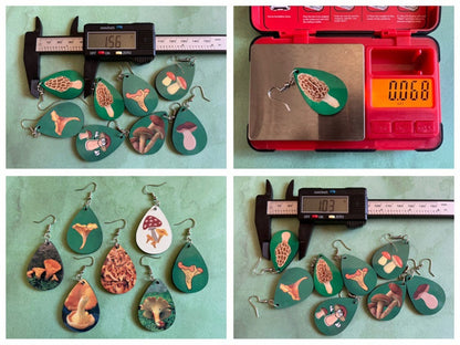 Chanterelle Mushroom Earrings: Mycology, Morel, Chanterelle, Bolete, Amanita Mushroom Earrings, Sublimated, Best Gifts for Her/Him/Them