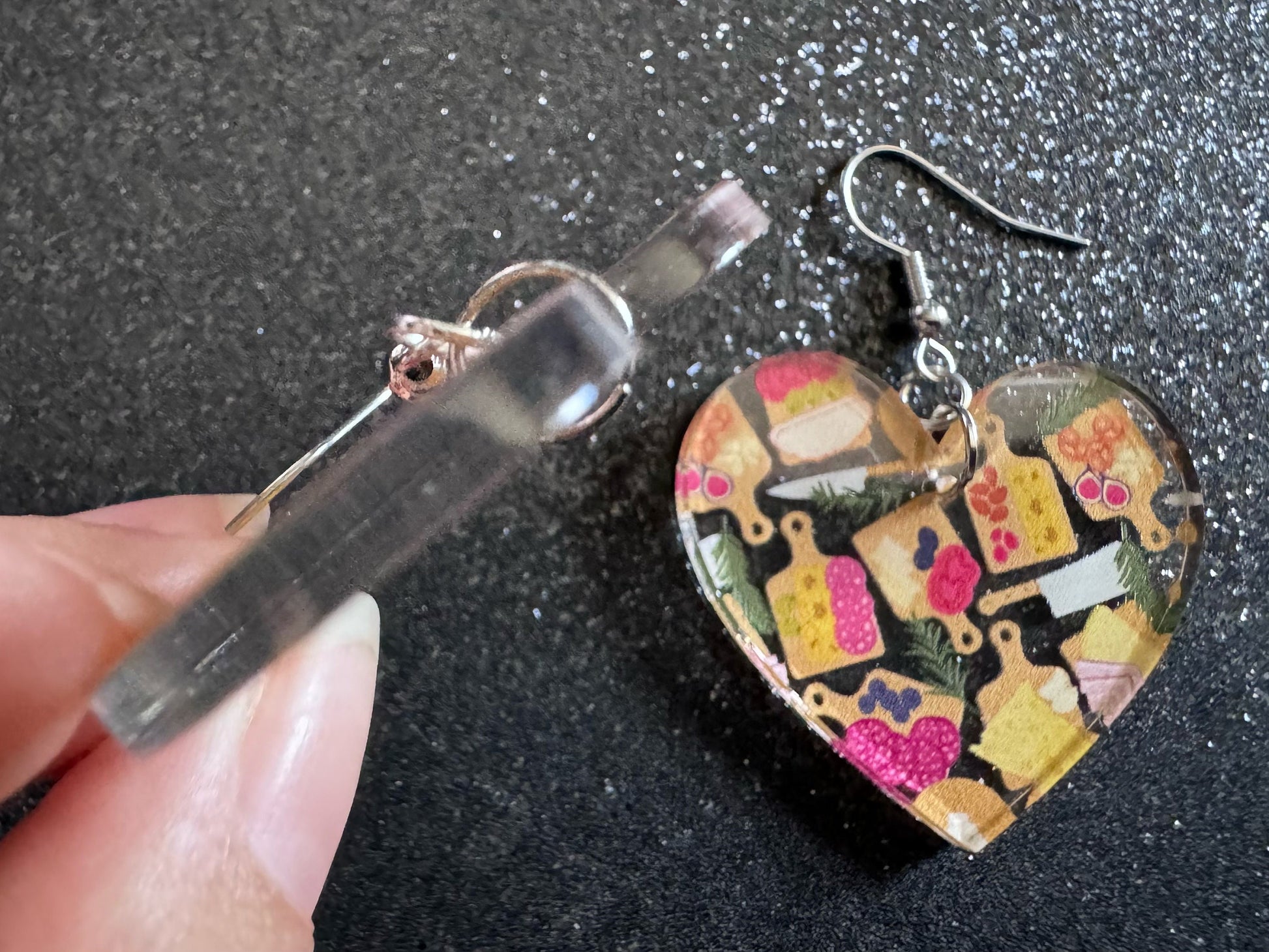 Charcuterie Earrings: Laser Cut Acrylic Cheese Boards, Dairy, Figs, Salami Slices, Nuts, Food, Party, Best Gifts for Her/Him/Them