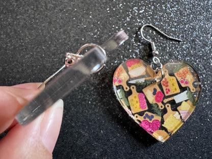 Charcuterie Earrings: Laser Cut Acrylic Cheese Boards, Dairy, Figs, Salami Slices, Nuts, Food, Party, Best Gifts for Her/Him/Them