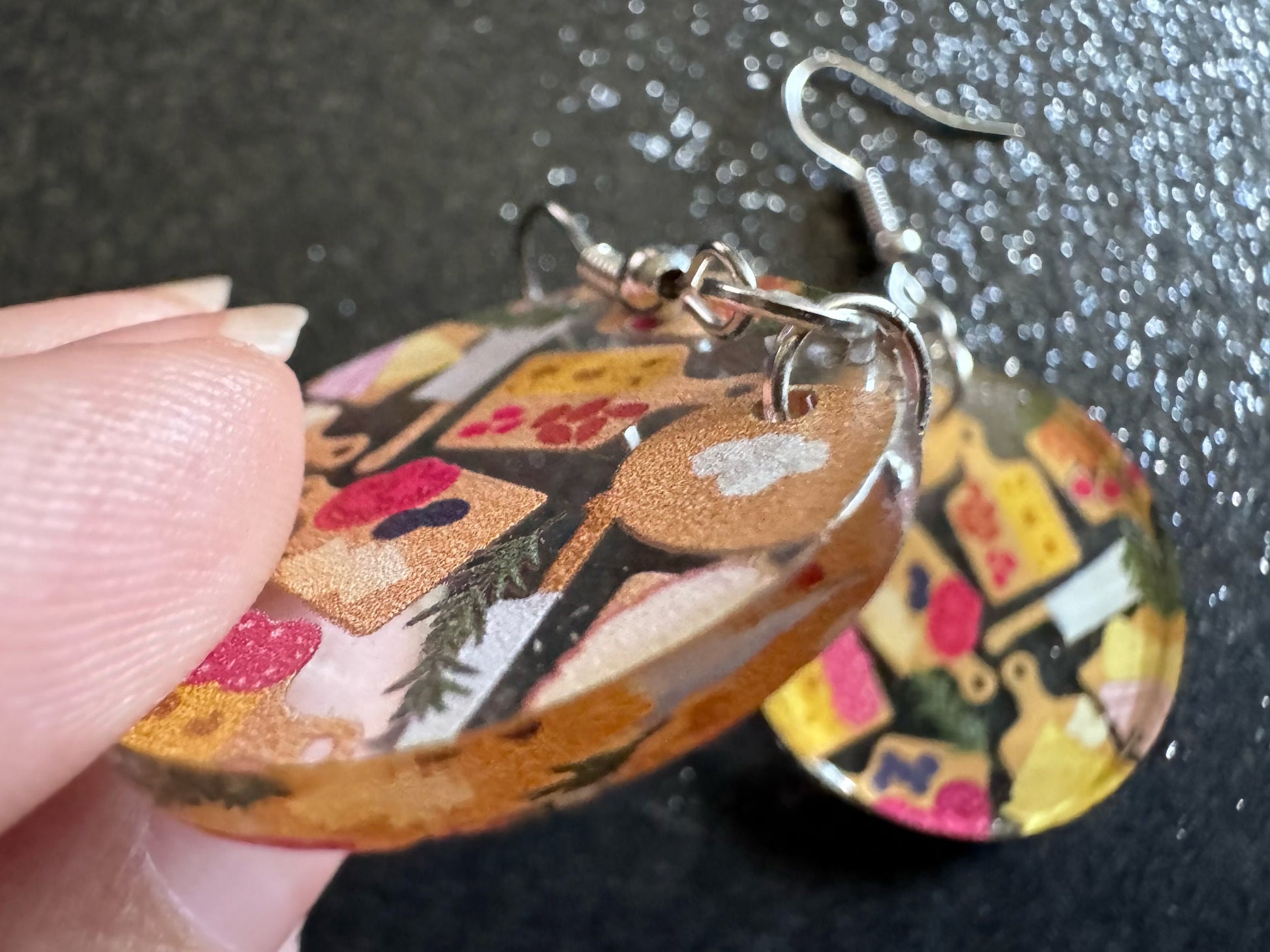 Charcuterie Earrings: Laser Cut Acrylic Cheese Boards, Dairy, Figs, Salami Slices, Nuts, Food, Party, Best Gifts for Her/Him/Them