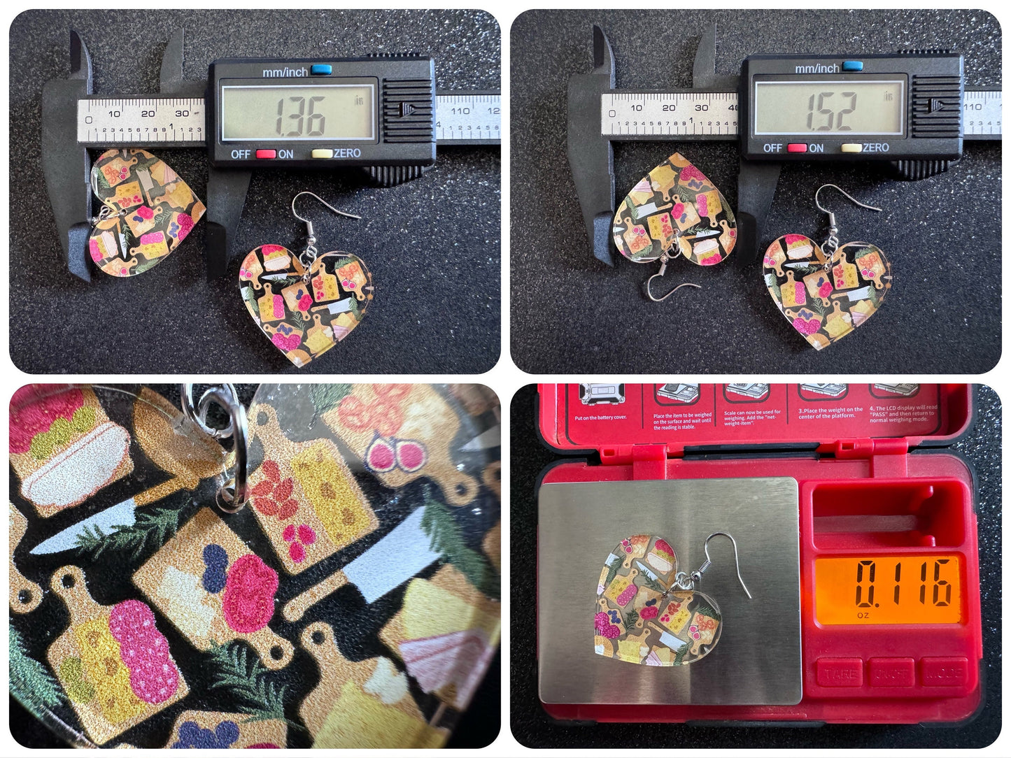 Charcuterie Earrings: Laser Cut Acrylic Cheese Boards, Dairy, Figs, Salami Slices, Nuts, Food, Party, Best Gifts for Her/Him/Them