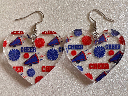 Cheerleading Earrings: Laser Cut Acrylic Earrings, Sports, Chearleader, Cheer, Cheer Captain, Sport Team, Sport, Best Gifts for Her/Him/Them