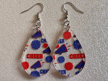 Cheerleading Earrings: Laser Cut Acrylic Earrings, Sports, Chearleader, Cheer, Cheer Captain, Sport Team, Sport, Best Gifts for Her/Him/Them
