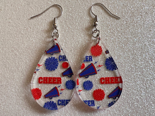 Cheerleading Earrings: Laser Cut Acrylic Earrings, Sports, Chearleader, Cheer, Cheer Captain, Sport Team, Sport, Best Gifts for Her/Him/Them