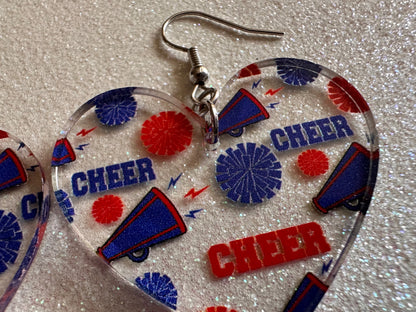 Cheerleading Earrings: Laser Cut Acrylic Earrings, Sports, Chearleader, Cheer, Cheer Captain, Sport Team, Sport, Best Gifts for Her/Him/Them