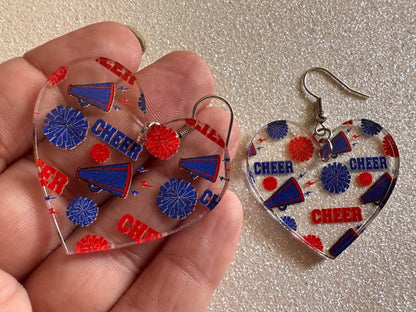 Cheerleading Earrings: Laser Cut Acrylic Earrings, Sports, Chearleader, Cheer, Cheer Captain, Sport Team, Sport, Best Gifts for Her/Him/Them