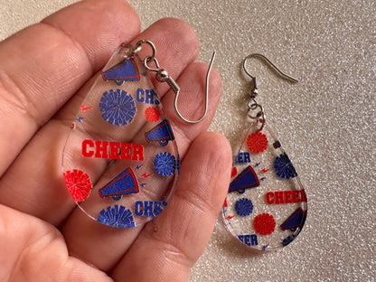 Cheerleading Earrings: Laser Cut Acrylic Earrings, Sports, Chearleader, Cheer, Cheer Captain, Sport Team, Sport, Best Gifts for Her/Him/Them