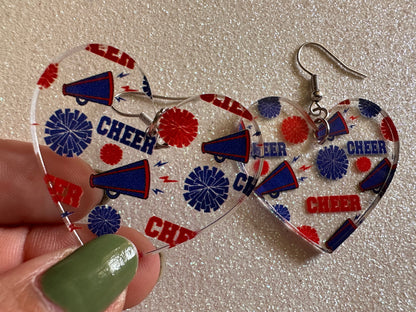 Cheerleading Earrings: Laser Cut Acrylic Earrings, Sports, Chearleader, Cheer, Cheer Captain, Sport Team, Sport, Best Gifts for Her/Him/Them