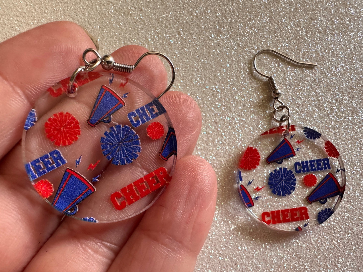Cheerleading Earrings: Laser Cut Acrylic Earrings, Sports, Chearleader, Cheer, Cheer Captain, Sport Team, Sport, Best Gifts for Her/Him/Them