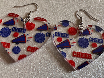 Cheerleading Earrings: Laser Cut Acrylic Earrings, Sports, Chearleader, Cheer, Cheer Captain, Sport Team, Sport, Best Gifts for Her/Him/Them