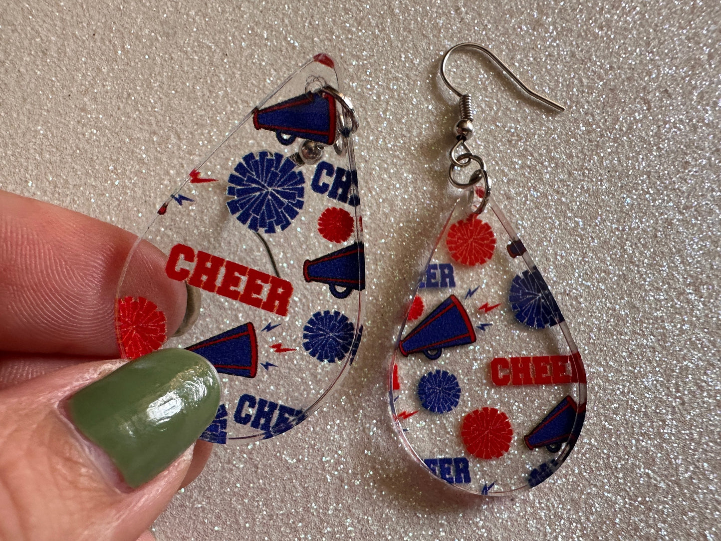 Cheerleading Earrings: Laser Cut Acrylic Earrings, Sports, Chearleader, Cheer, Cheer Captain, Sport Team, Sport, Best Gifts for Her/Him/Them