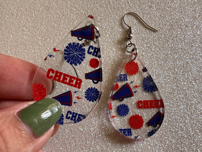 Cheerleading Earrings: Laser Cut Acrylic Earrings, Sports, Chearleader, Cheer, Cheer Captain, Sport Team, Sport, Best Gifts for Her/Him/Them