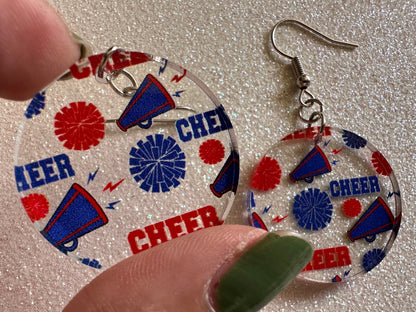 Cheerleading Earrings: Laser Cut Acrylic Earrings, Sports, Chearleader, Cheer, Cheer Captain, Sport Team, Sport, Best Gifts for Her/Him/Them