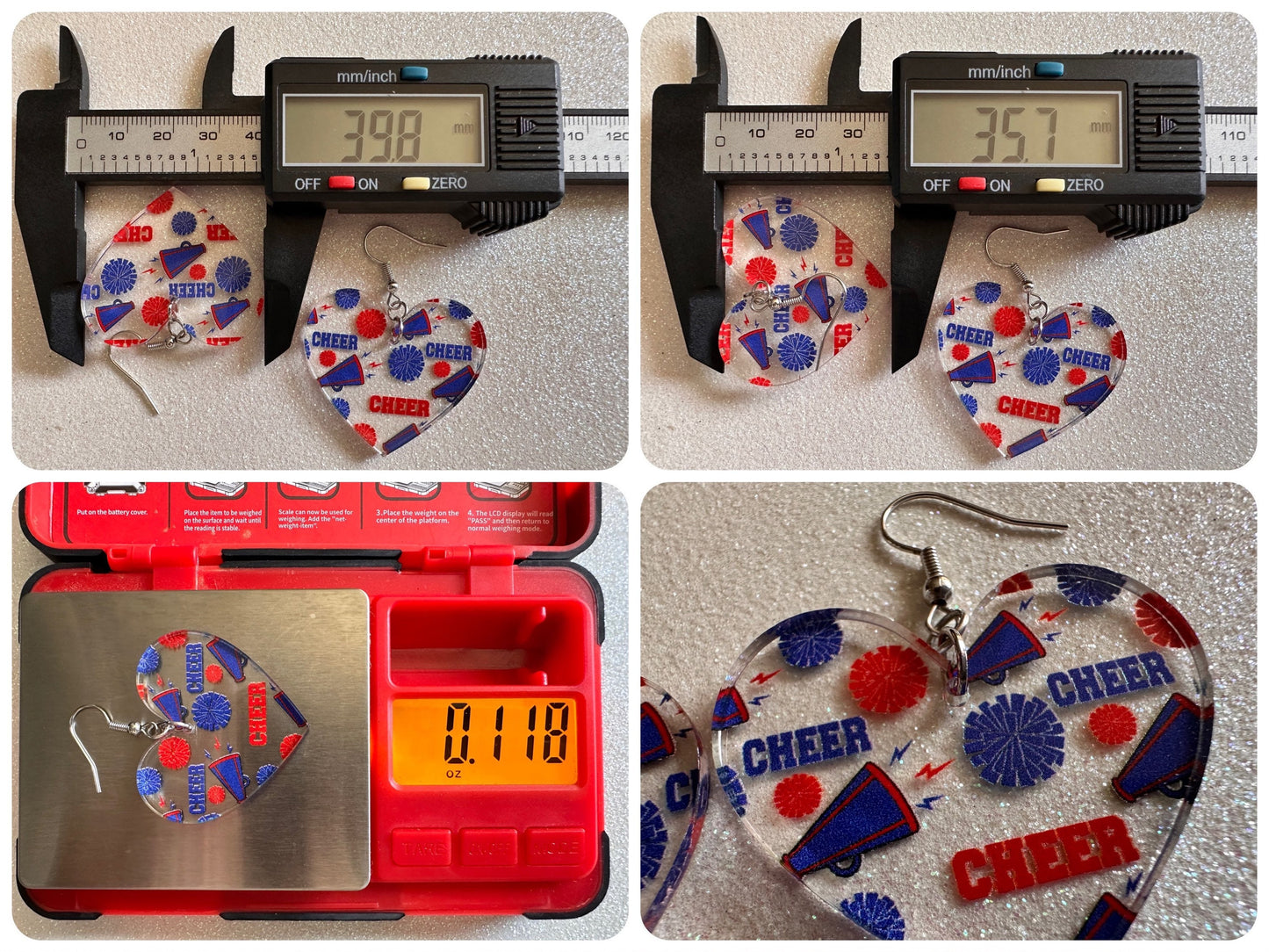 Cheerleading Earrings: Laser Cut Acrylic Earrings, Sports, Chearleader, Cheer, Cheer Captain, Sport Team, Sport, Best Gifts for Her/Him/Them