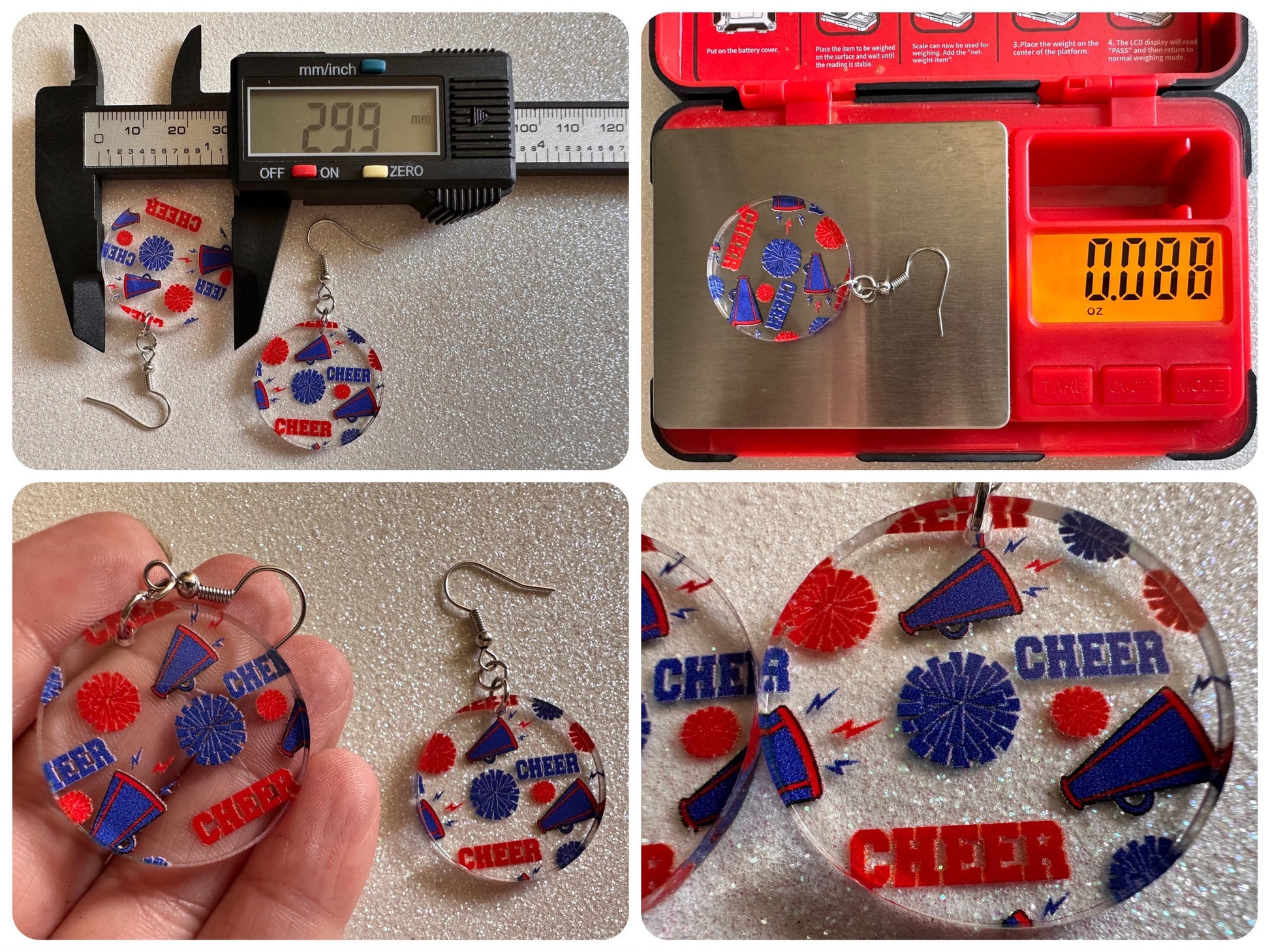 Cheerleading Earrings: Laser Cut Acrylic Earrings, Sports, Chearleader, Cheer, Cheer Captain, Sport Team, Sport, Best Gifts for Her/Him/Them