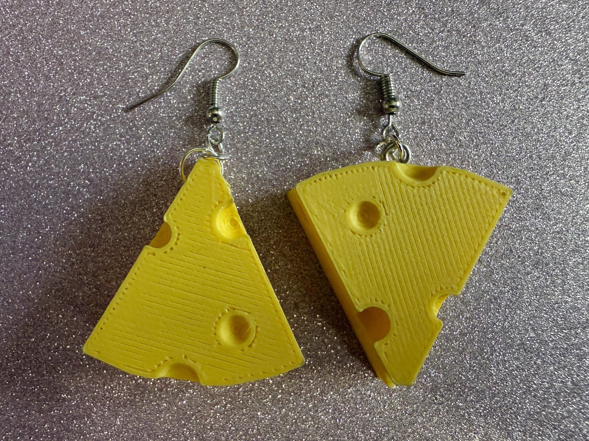 Cheese Slice Earrings: 3D Printed Cheese, Dairy, Cow, Swiss Cheese, Slices, Food Earrings, Best Gifts for Her/Him/Them