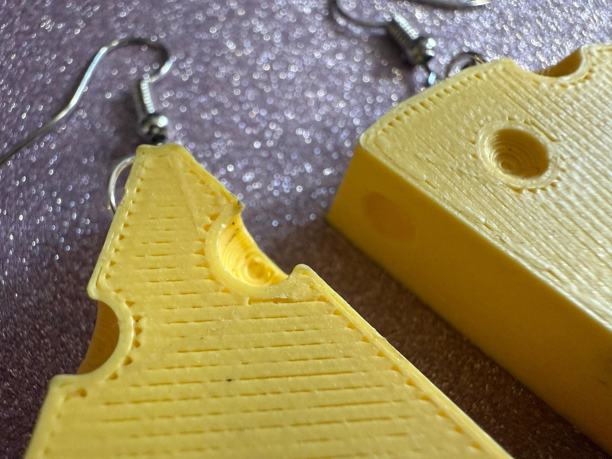 Cheese Slice Earrings: 3D Printed Cheese, Dairy, Cow, Swiss Cheese, Slices, Food Earrings, Best Gifts for Her/Him/Them