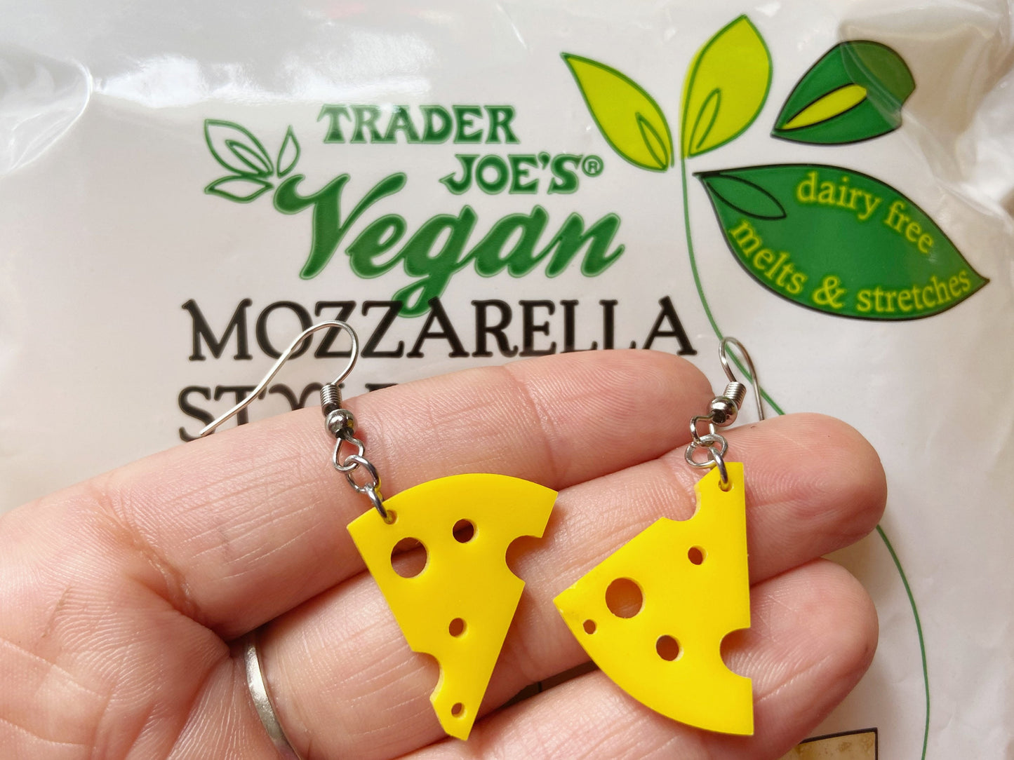 Cheese Slice Earrings: Dairy, Food Earrings, Cow, Swiss Cheese, Food Earrings, Gifts for Her/Him/Them