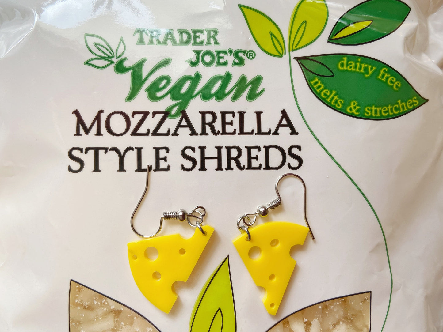 Cheese Slice Earrings: Dairy, Food Earrings, Cow, Swiss Cheese, Food Earrings, Gifts for Her/Him/Them