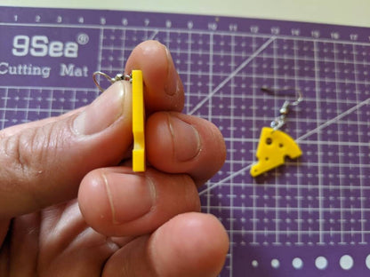 Cheese Slice Earrings: Dairy, Food Earrings, Cow, Swiss Cheese, Food Earrings, Gifts for Her/Him/Them