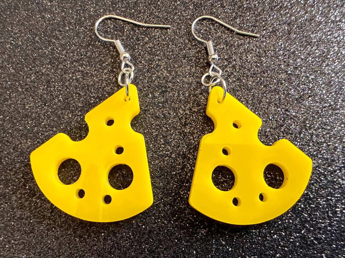 Cheese Slice Earrings: Laser Cut Acrylic Cheese, Dairy, Cow, Swiss Cheese, Slices, Food Earrings, Best Gifts for Her/Him/Them