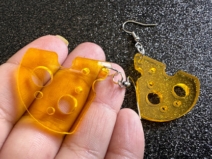 Cheese Slice Earrings: Laser Cut Acrylic Cheese, Dairy, Cow, Swiss Cheese, Slices, Food Earrings, Best Gifts for Her/Him/Them