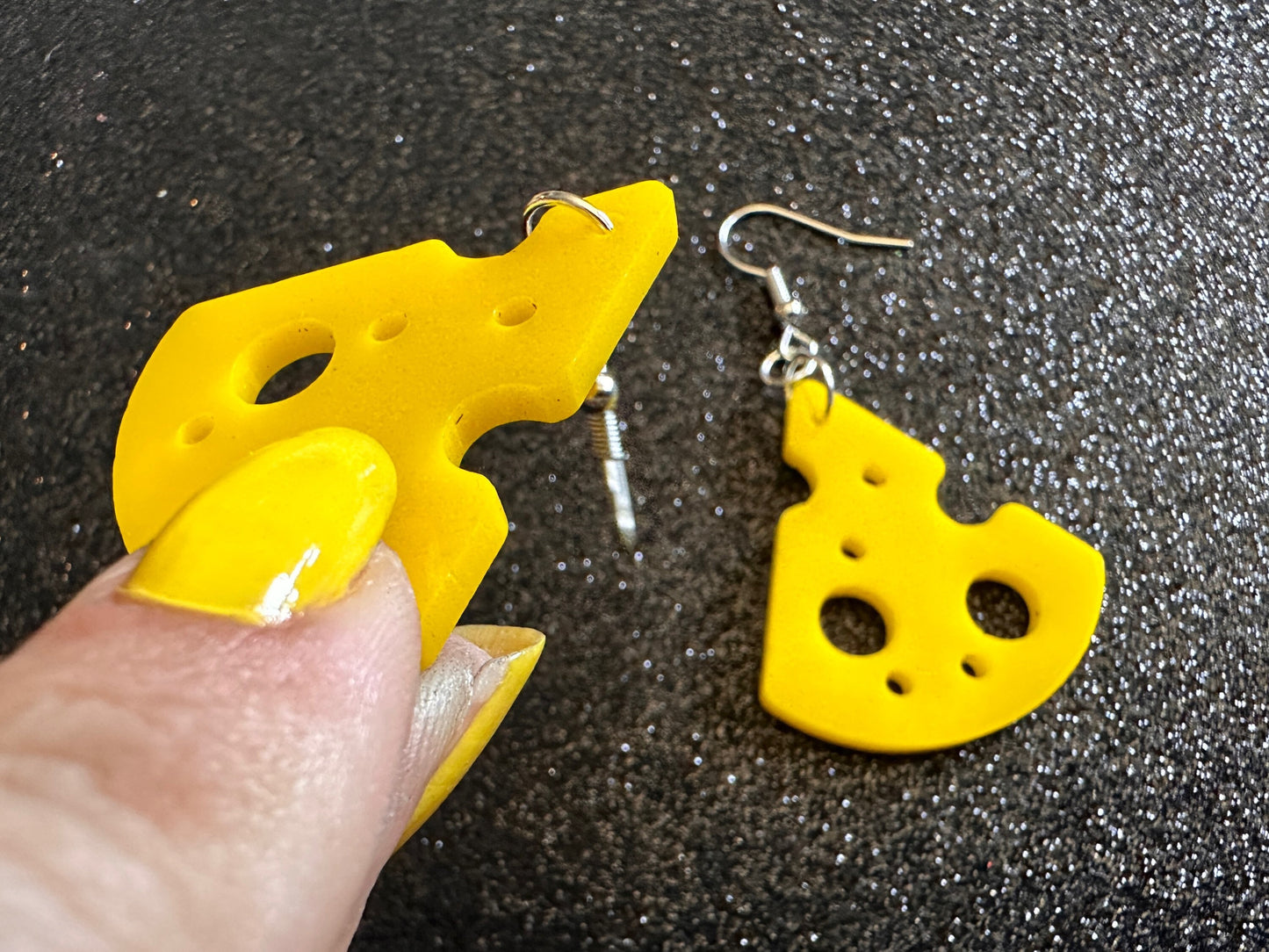Cheese Slice Earrings: Laser Cut Acrylic Cheese, Dairy, Cow, Swiss Cheese, Slices, Food Earrings, Best Gifts for Her/Him/Them