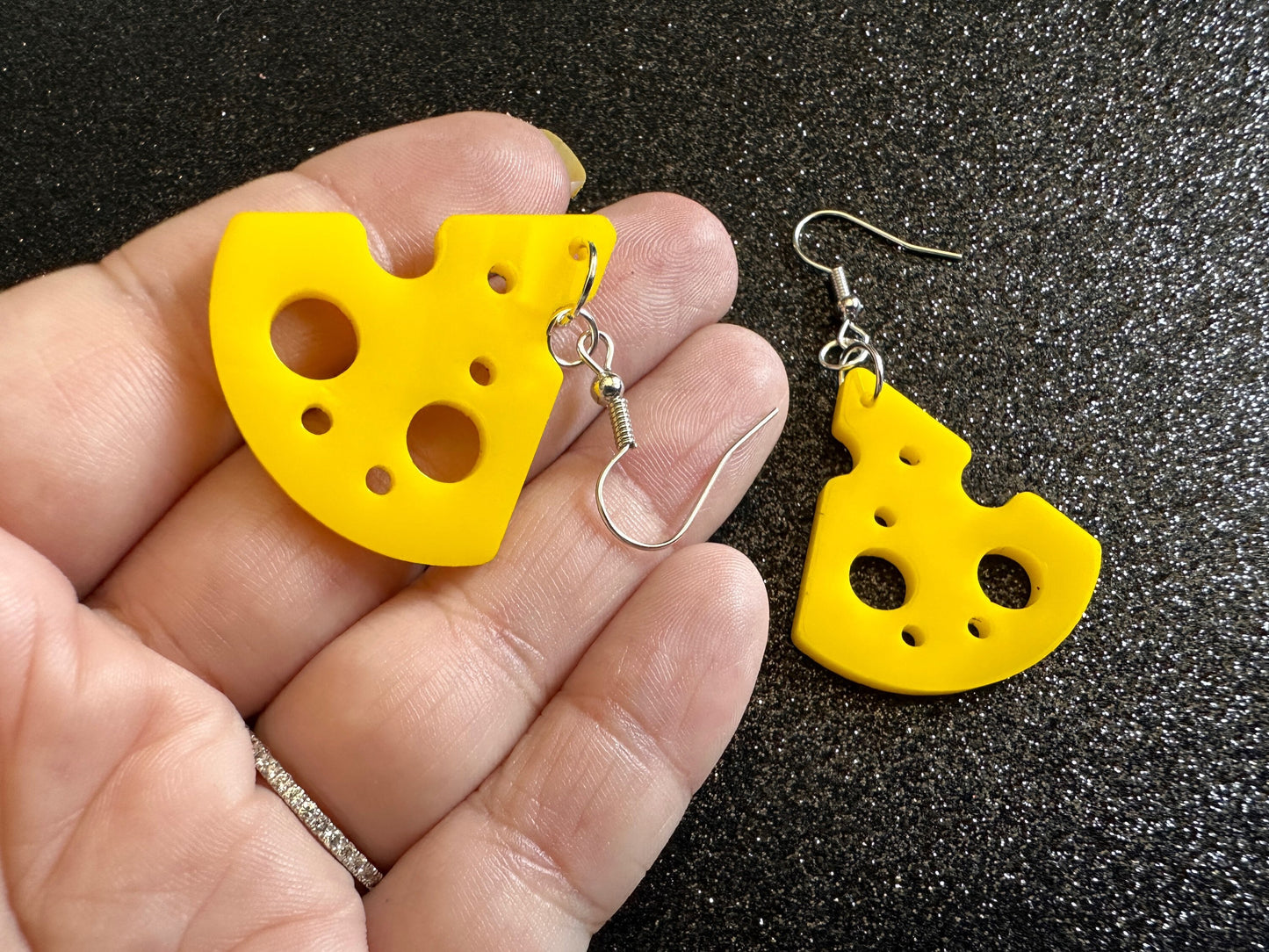 Cheese Slice Earrings: Laser Cut Acrylic Cheese, Dairy, Cow, Swiss Cheese, Slices, Food Earrings, Best Gifts for Her/Him/Them