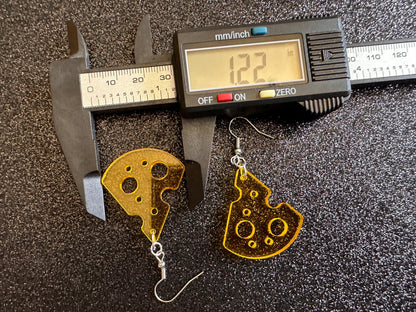 Cheese Slice Earrings: Laser Cut Acrylic Cheese, Dairy, Cow, Swiss Cheese, Slices, Food Earrings, Best Gifts for Her/Him/Them