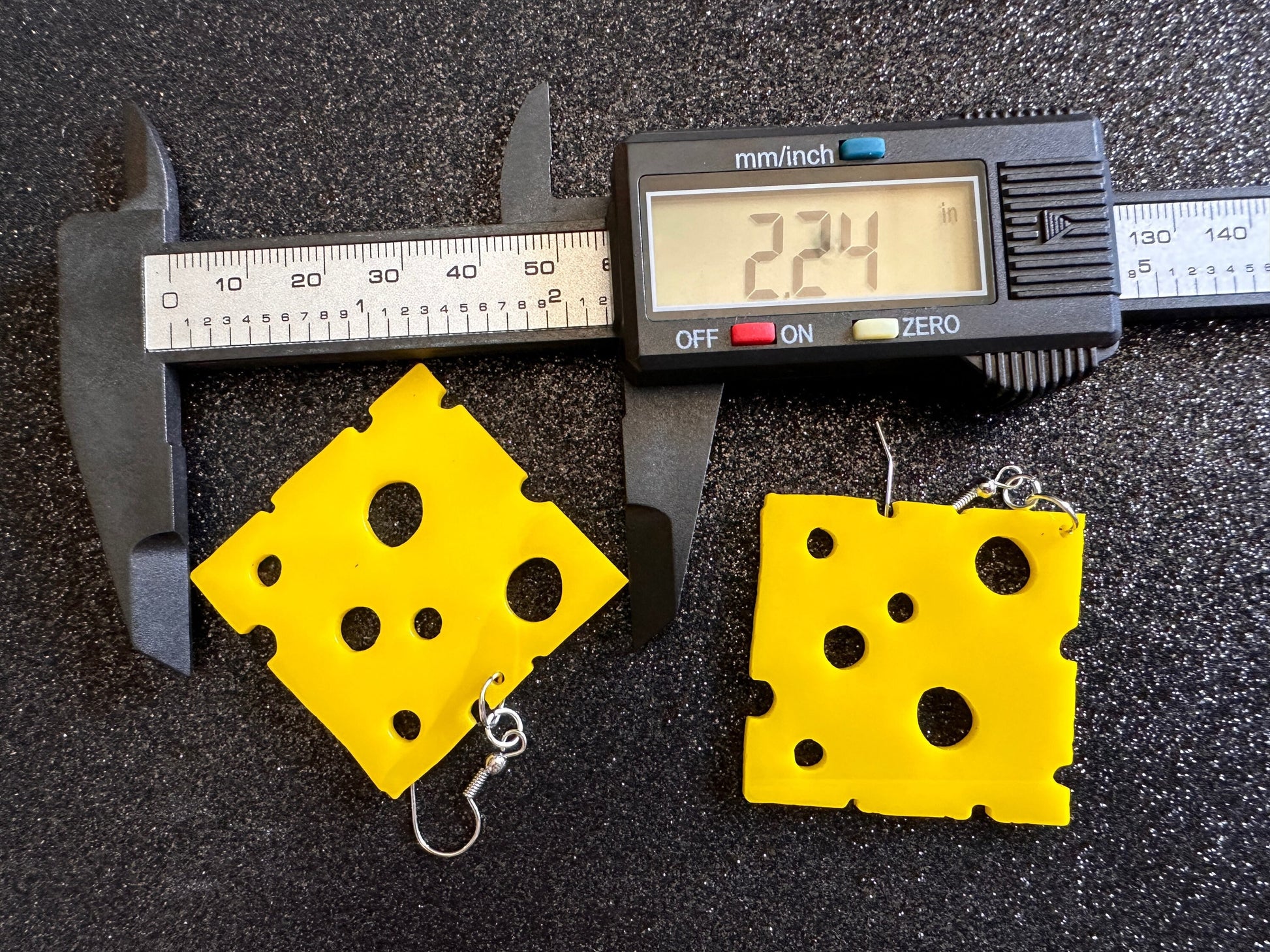 Cheese Slice Earrings: Laser Cut Acrylic Cheese, Dairy, Cow, Swiss Cheese, Slices, Food Earrings, Best Gifts for Her/Him/Them