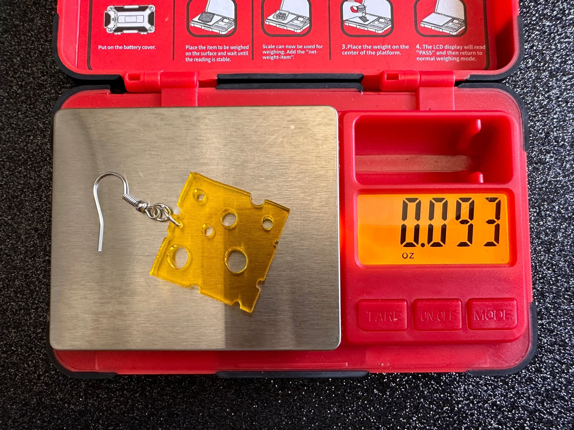 Cheese Slice Earrings: Laser Cut Acrylic Cheese, Dairy, Cow, Swiss Cheese, Slices, Food Earrings, Best Gifts for Her/Him/Them