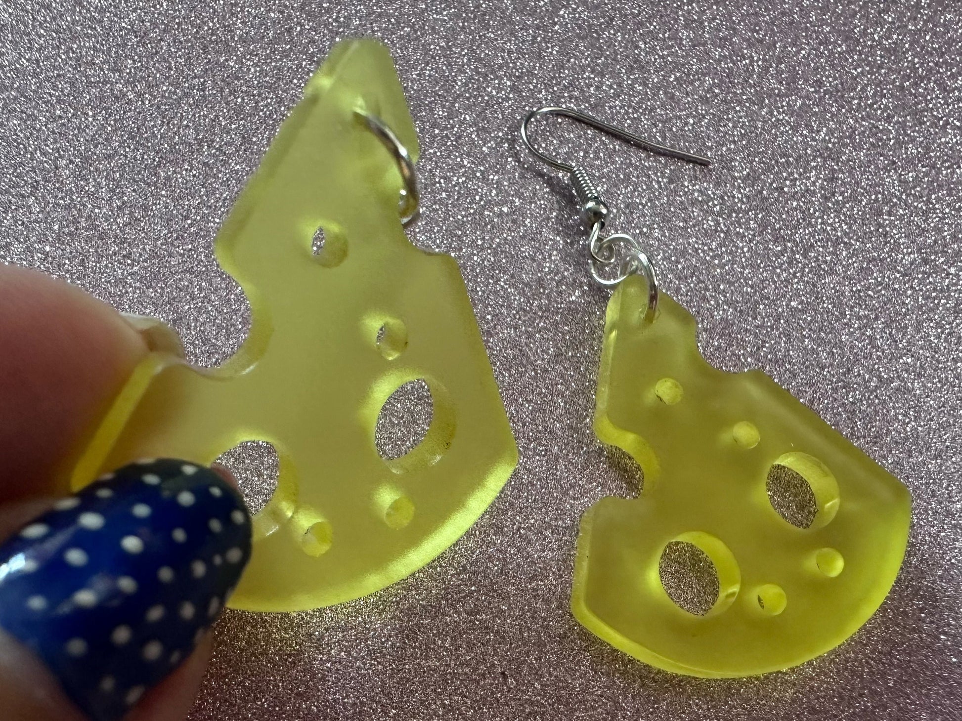 Cheese Slice Earrings: Laser Cut Acrylic Cheese, Dairy, Cow, Swiss Cheese, Slices, Food Earrings, Gifts for Her/Him/Them