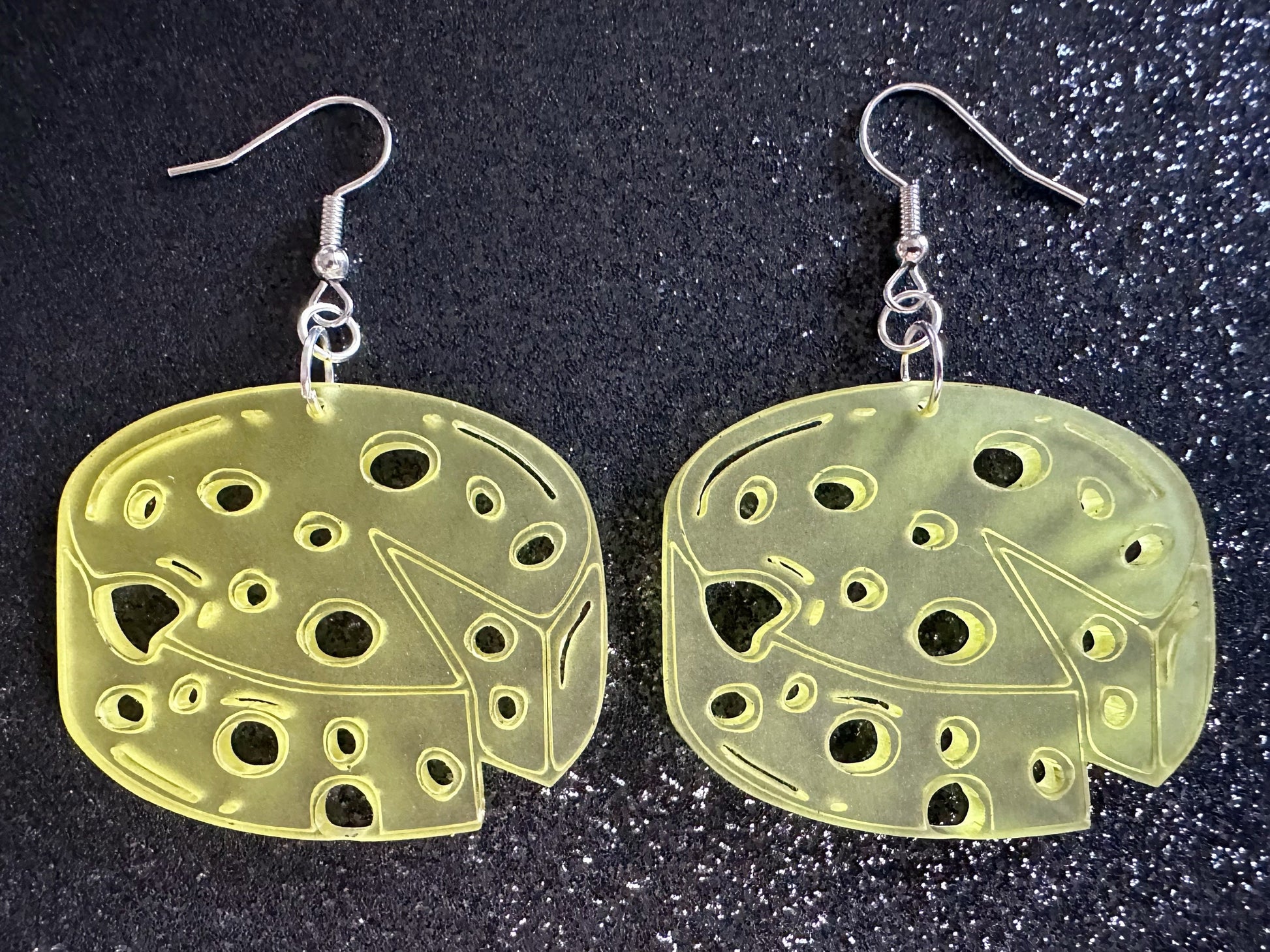 Cheese Wheel Earrings: Laser Cut Acrylic Cheese, Wheel of Cheese, Dairy, Cow, Swiss Cheese, Slices, Food Earrings, Gifts for Her/Him/Them