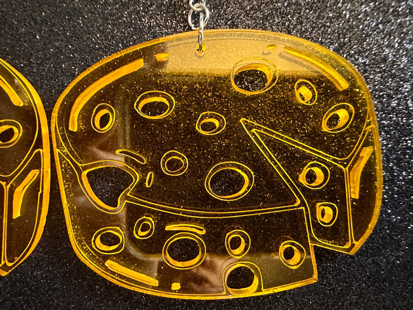 Cheese Wheel Earrings: Laser Cut Acrylic Cheese, Wheel of Cheese, Dairy, Cow, Swiss Cheese, Slices, Food Earrings, Gifts for Her/Him/Them