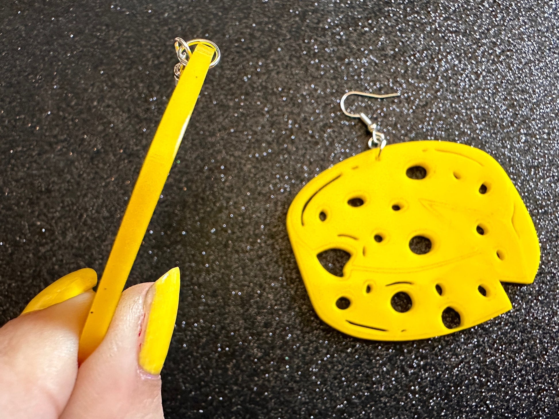 Cheese Wheel Earrings: Laser Cut Acrylic Cheese, Wheel of Cheese, Dairy, Cow, Swiss Cheese, Slices, Food Earrings, Gifts for Her/Him/Them