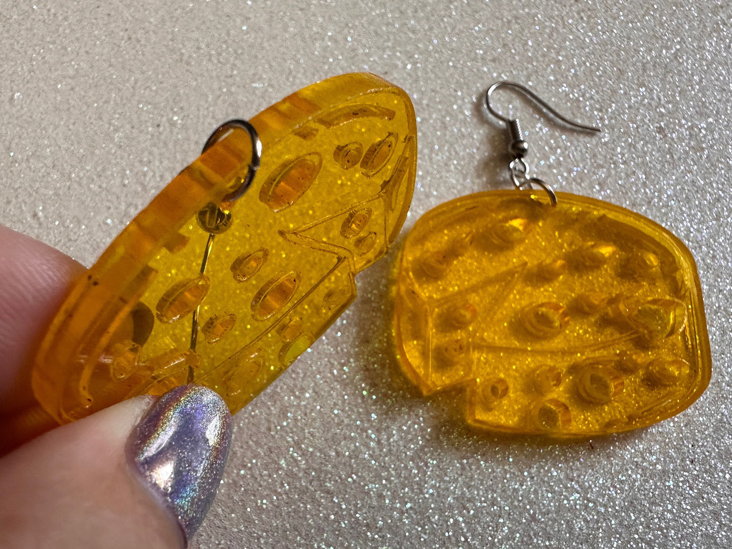Cheese Wheel Earrings: Laser Cut Acrylic Cheese, Wheel of Cheese, Dairy, Cow, Swiss Cheese, Slices, Food Earrings, Gifts for Her/Him/Them