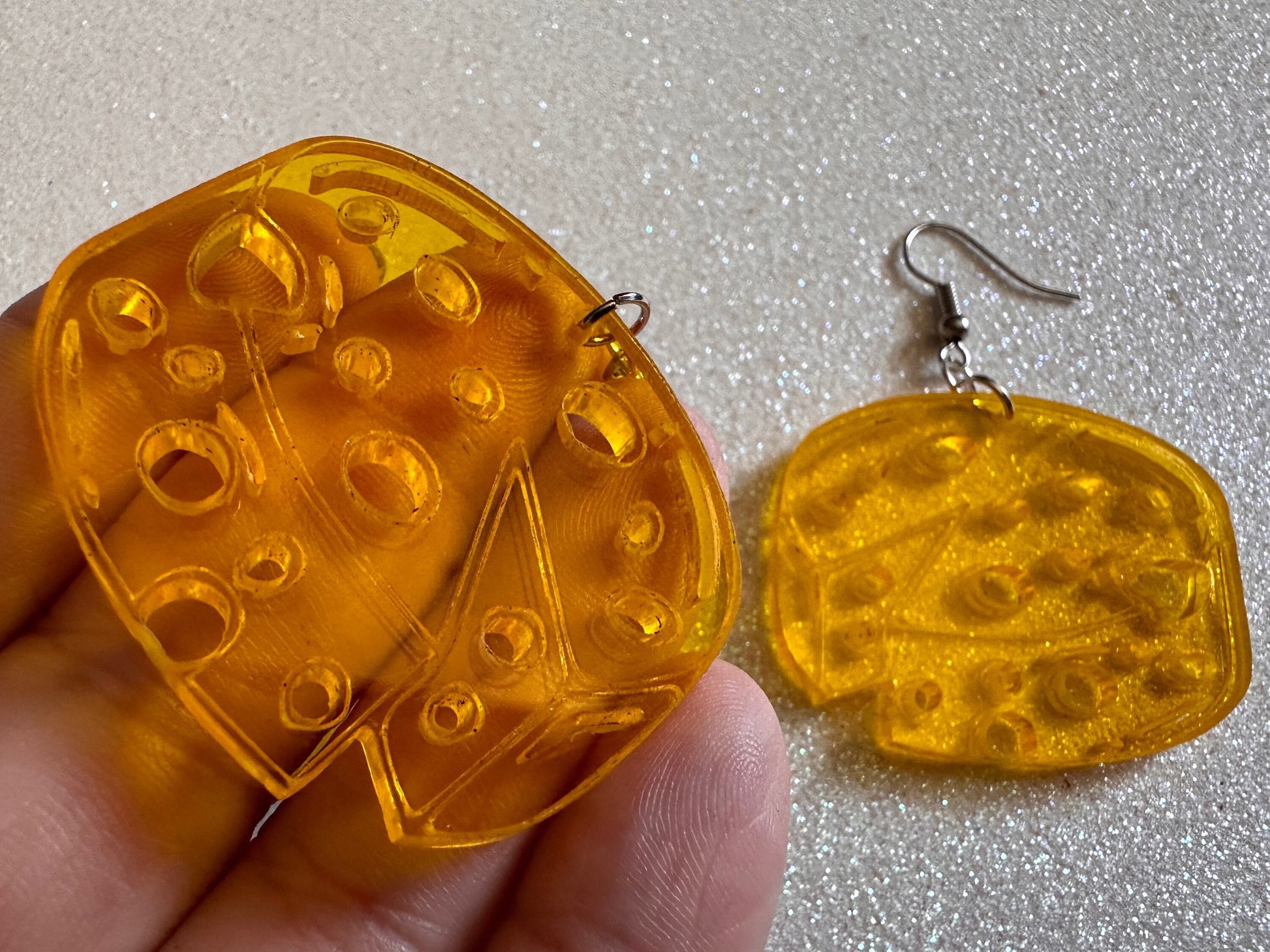 Cheese Wheel Earrings: Laser Cut Acrylic Cheese, Wheel of Cheese, Dairy, Cow, Swiss Cheese, Slices, Food Earrings, Gifts for Her/Him/Them