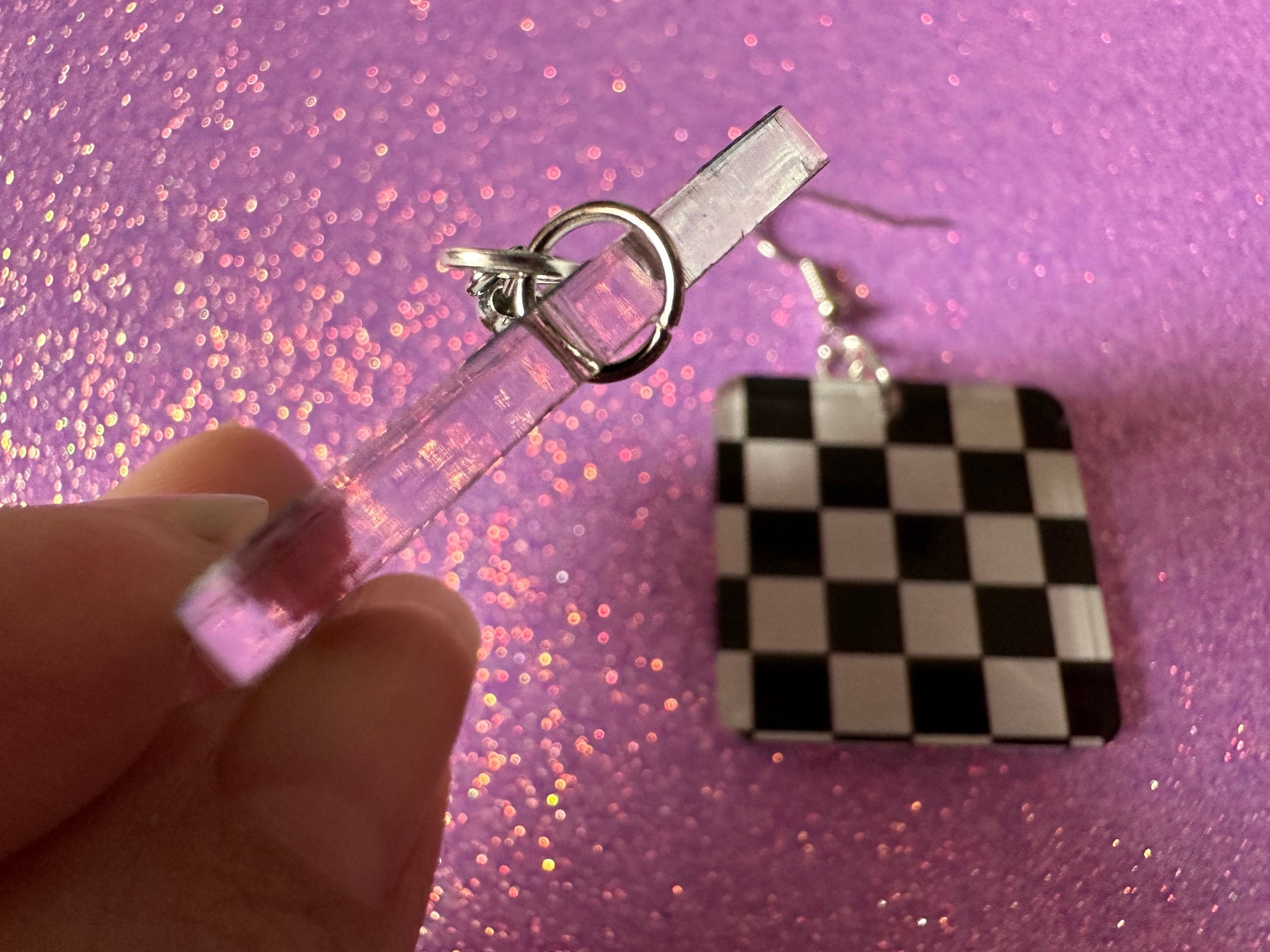 Chess Board Earrings: Laser Cut Acrylic Chess Board, Checkered, Chess Game, Board Game, King, Queen, Pawn, Best Gifts for Her/Him/Them