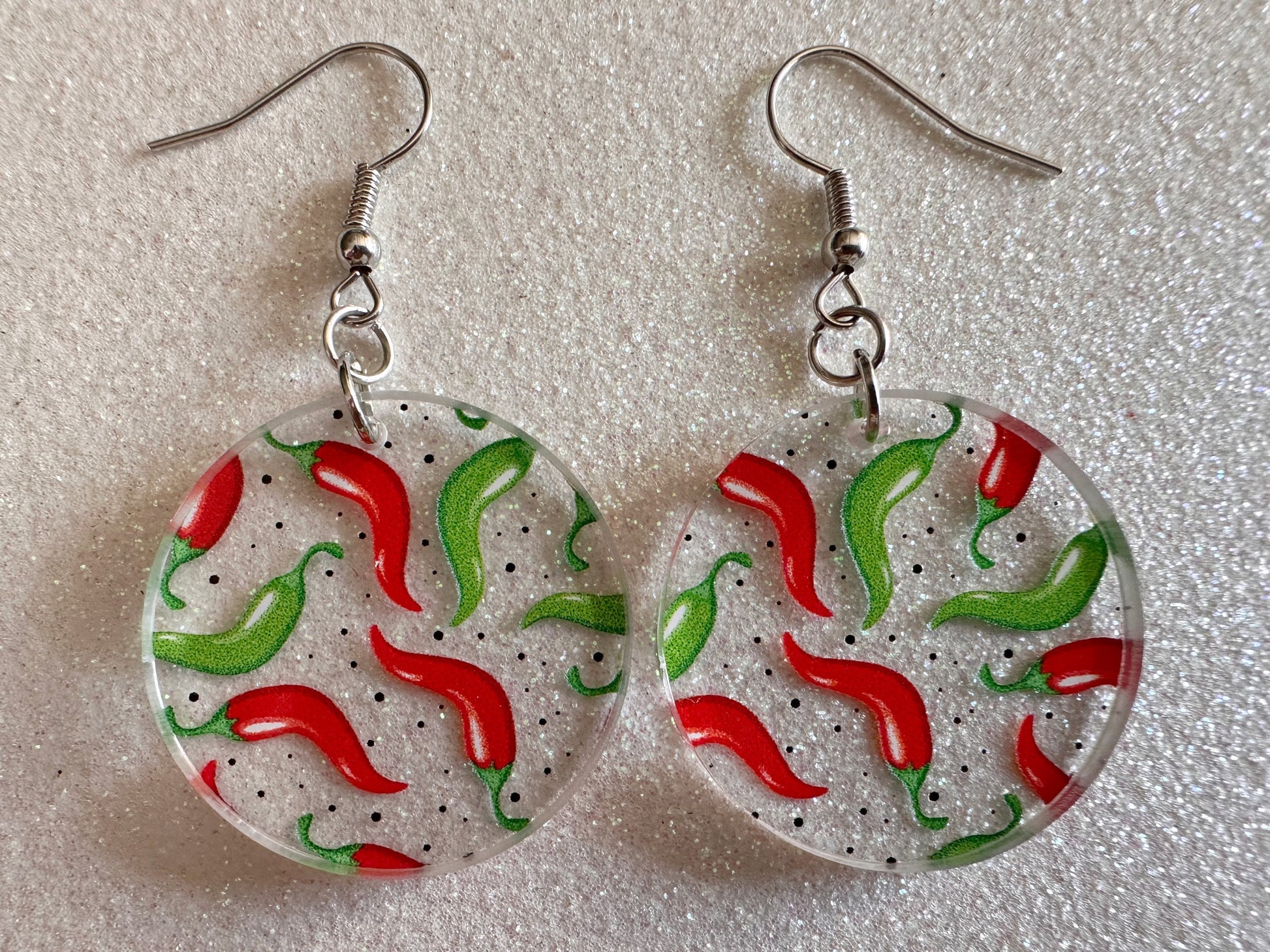 Chilli Pepper Earrings: Laser Cut Acrylic Peppers, Vegetables, Veggies, Gardening, Spicy, Food Earrings, Green, Best Gifts for Her/Him/Them