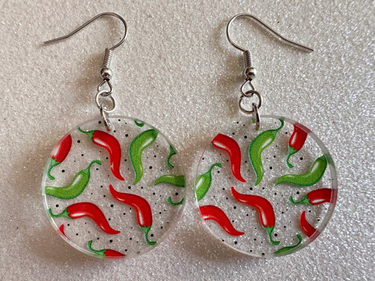 Chilli Pepper Earrings: Laser Cut Acrylic Peppers, Vegetables, Veggies, Gardening, Spicy, Food Earrings, Green, Best Gifts for Her/Him/Them