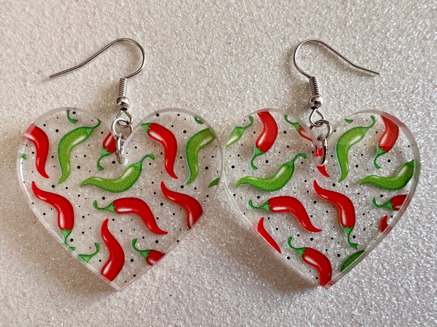 Chilli Pepper Earrings: Laser Cut Acrylic Peppers, Vegetables, Veggies, Gardening, Spicy, Food Earrings, Green, Best Gifts for Her/Him/Them