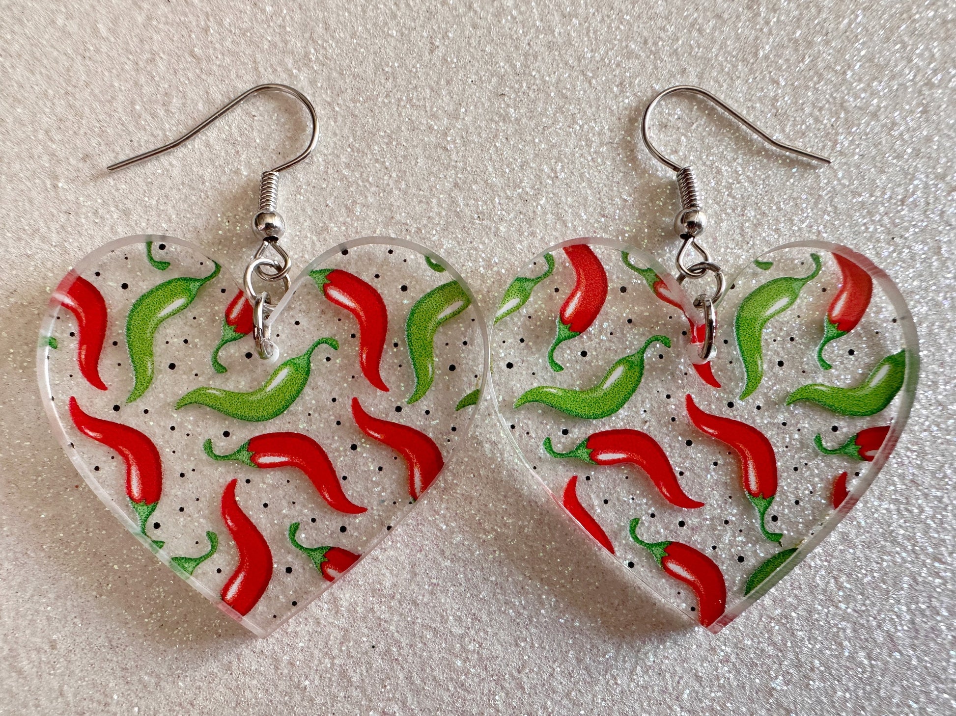 Chilli Pepper Earrings: Laser Cut Acrylic Peppers, Vegetables, Veggies, Gardening, Spicy, Food Earrings, Green, Best Gifts for Her/Him/Them