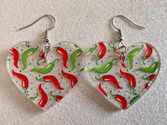 Chilli Pepper Earrings: Laser Cut Acrylic Peppers, Vegetables, Veggies, Gardening, Spicy, Food Earrings, Green, Best Gifts for Her/Him/Them
