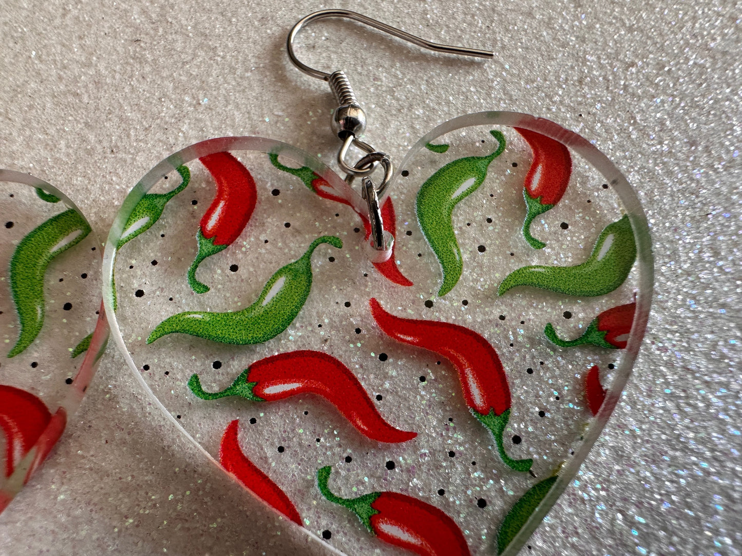 Chilli Pepper Earrings: Laser Cut Acrylic Peppers, Vegetables, Veggies, Gardening, Spicy, Food Earrings, Green, Best Gifts for Her/Him/Them