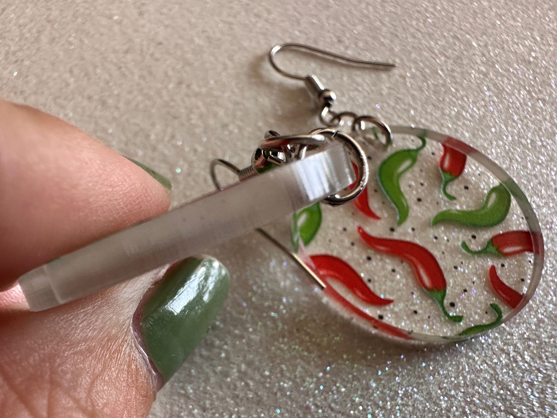 Chilli Pepper Earrings: Laser Cut Acrylic Peppers, Vegetables, Veggies, Gardening, Spicy, Food Earrings, Green, Best Gifts for Her/Him/Them
