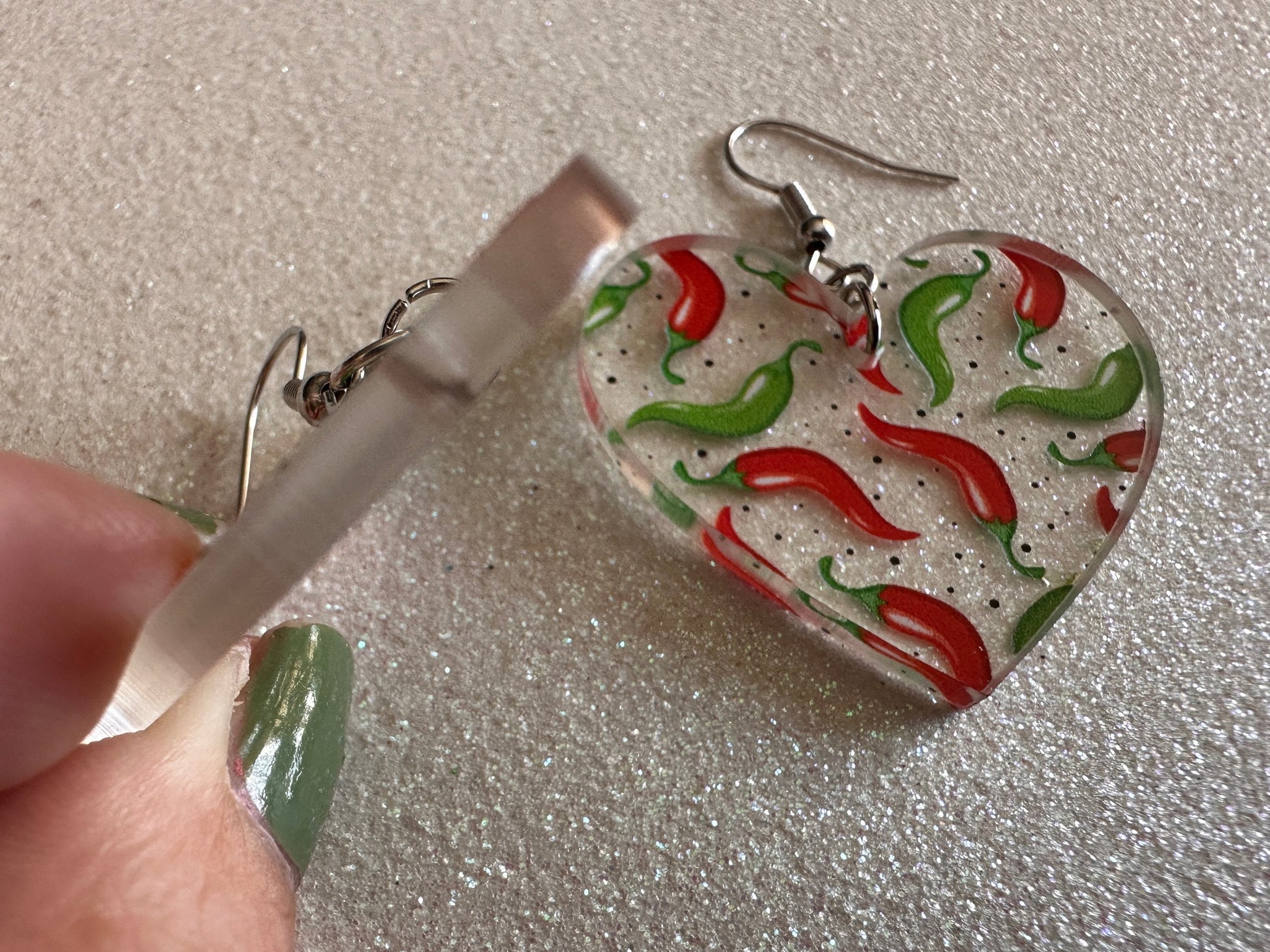 Chilli Pepper Earrings: Laser Cut Acrylic Peppers, Vegetables, Veggies, Gardening, Spicy, Food Earrings, Green, Best Gifts for Her/Him/Them