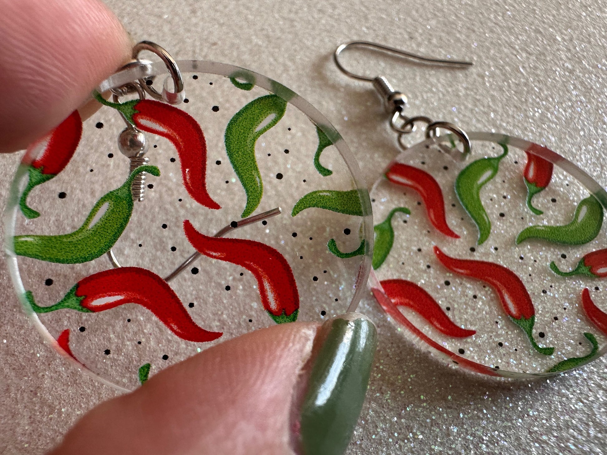 Chilli Pepper Earrings: Laser Cut Acrylic Peppers, Vegetables, Veggies, Gardening, Spicy, Food Earrings, Green, Best Gifts for Her/Him/Them