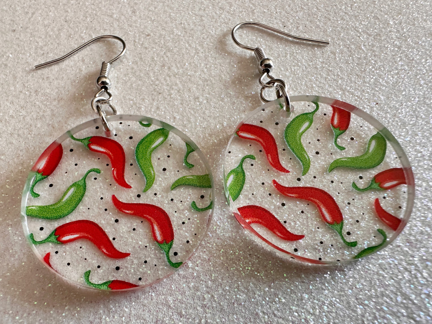 Chilli Pepper Earrings: Laser Cut Acrylic Peppers, Vegetables, Veggies, Gardening, Spicy, Food Earrings, Green, Best Gifts for Her/Him/Them