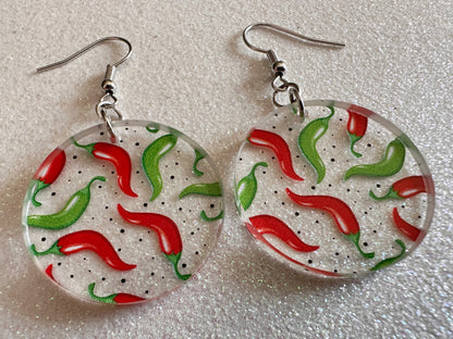 Chilli Pepper Earrings: Laser Cut Acrylic Peppers, Vegetables, Veggies, Gardening, Spicy, Food Earrings, Green, Best Gifts for Her/Him/Them