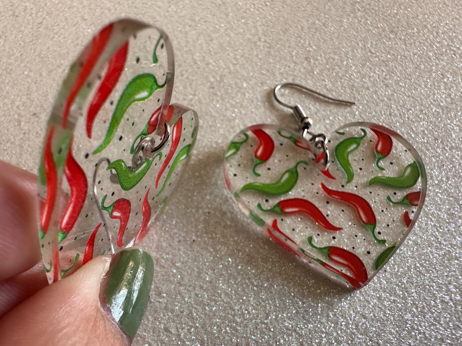 Chilli Pepper Earrings: Laser Cut Acrylic Peppers, Vegetables, Veggies, Gardening, Spicy, Food Earrings, Green, Best Gifts for Her/Him/Them